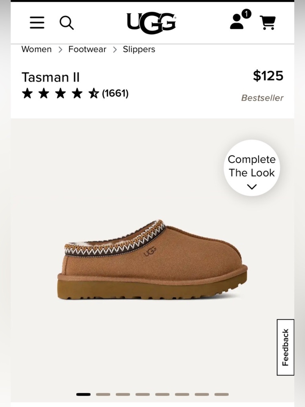NWOT UGG Tasman II Mule in Chestnut Brown size 6 women’s NWOT